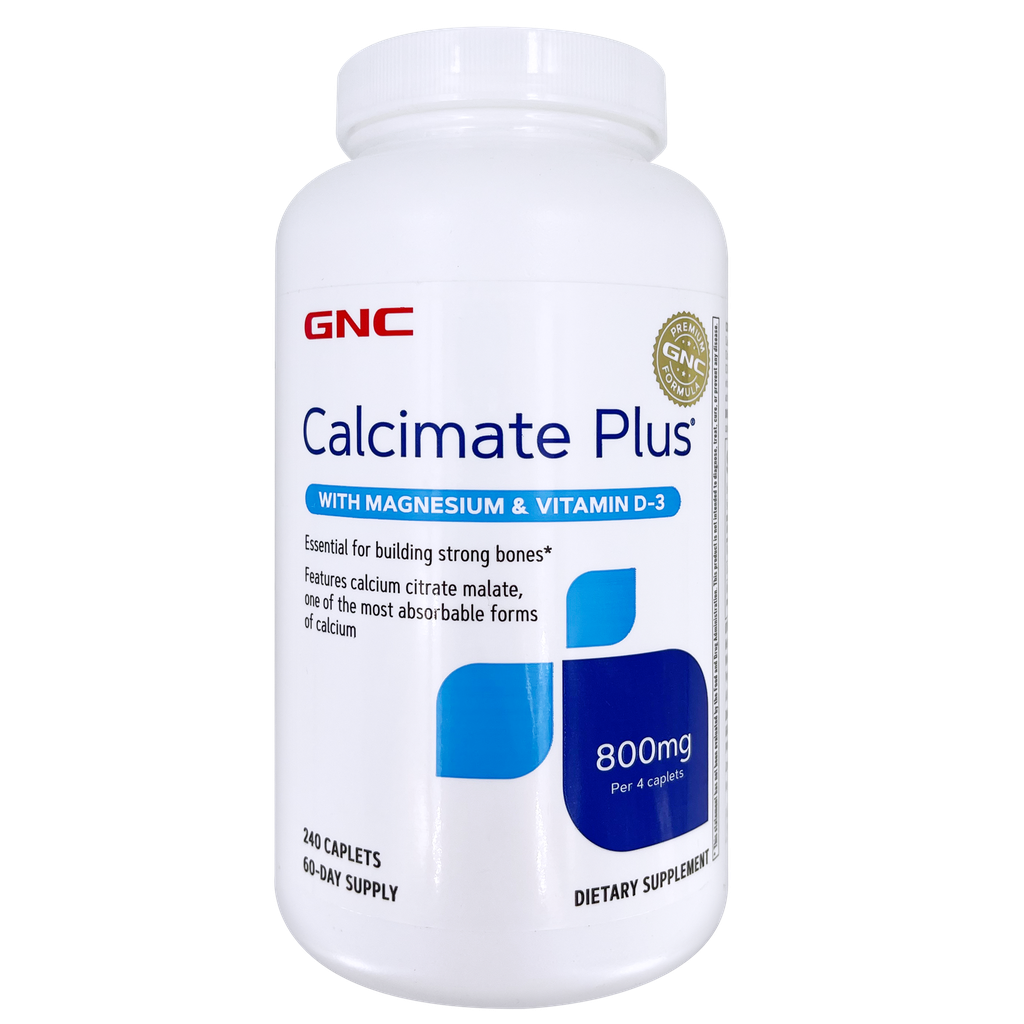 GNC Calcimate Plus® Magnesium & Vitamin D-3 800mg 240s